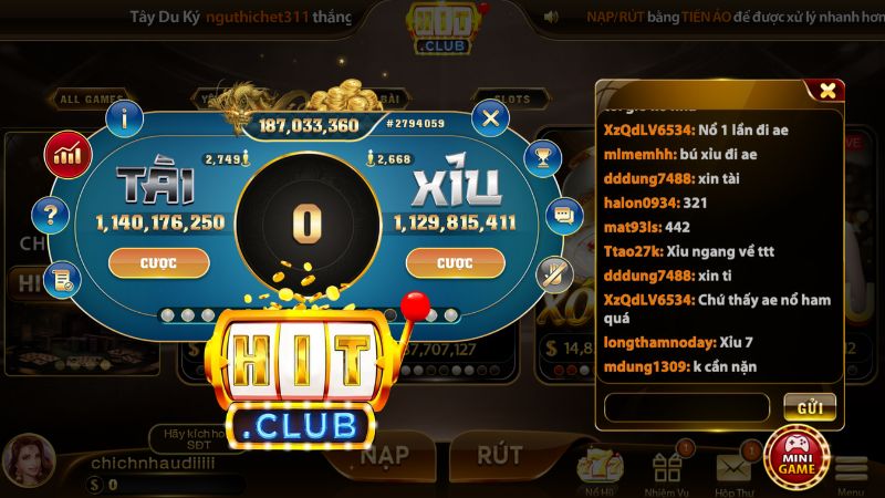 Tài xỉu HITCLUB là tựa game quen thuộc