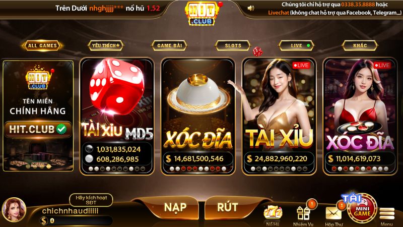 Xóc đĩa HITCLUB áp dụng công nghệ cao